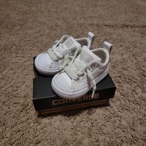 Used White Leather Converse 2c
